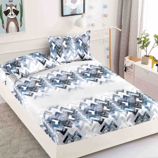 Husa de pat cu elastic, pentru pat de 2 persoane + 2 fete de perna JOJO Home