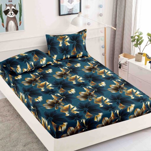 Husa de pat cu elastic, pentru pat de 2 persoane + 2 fete de perna JOJO Home
