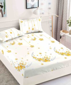 Husa de pat cu elastic, pentru pat de 2 persoane + 2 fete de perna JOJO Home
