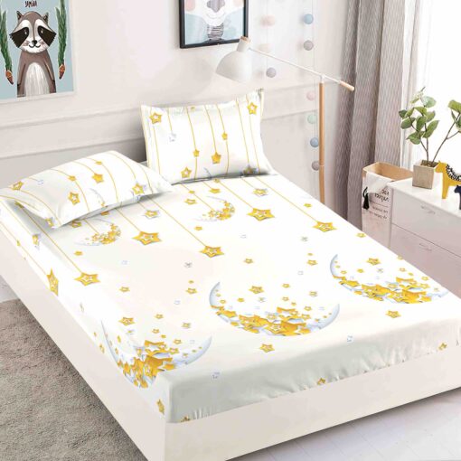 Husa de pat cu elastic, pentru pat de 2 persoane + 2 fete de perna JOJO Home