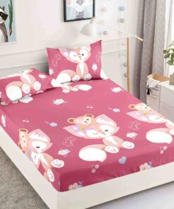 Husa de pat cu elastic, pentru pat de 2 persoane + 2 fete de perna JOJO Home