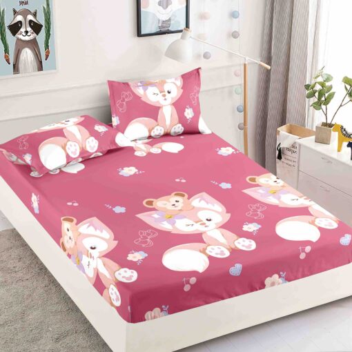 Husa de pat cu elastic, pentru pat de 2 persoane + 2 fete de perna JOJO Home