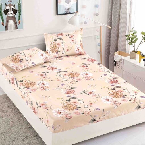 Husa de pat cu elastic, pentru pat de 2 persoane + 2 fete de perna JOJO Home