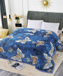 Patura Cocolino, 200x230cm, JOJO Home, Fluturi,Albastru