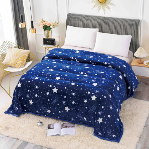 Patura Cocolino, 200x230cm, JOJO Home, Albastru, Stelute