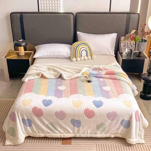 Patura Cocolino cu Blanita, 200×230 cm,Curcubeu,JOJO Home