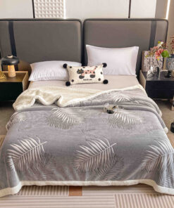 Patura Cocolino cu Blanita, 200×230 cm,Frunze,JOJO Home