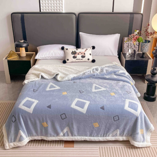 Patura Cocolino cu Blanita, 200×230 cm,Figuri Geometrice,JOJO Home