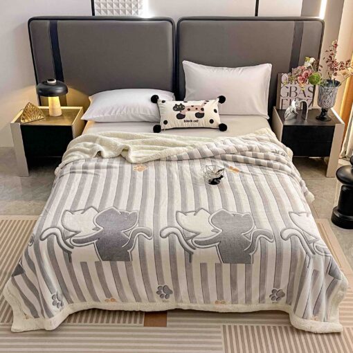 Patura Cocolino cu Blanita, 200×230 cm,Pisicute/Dungi,JOJO Home