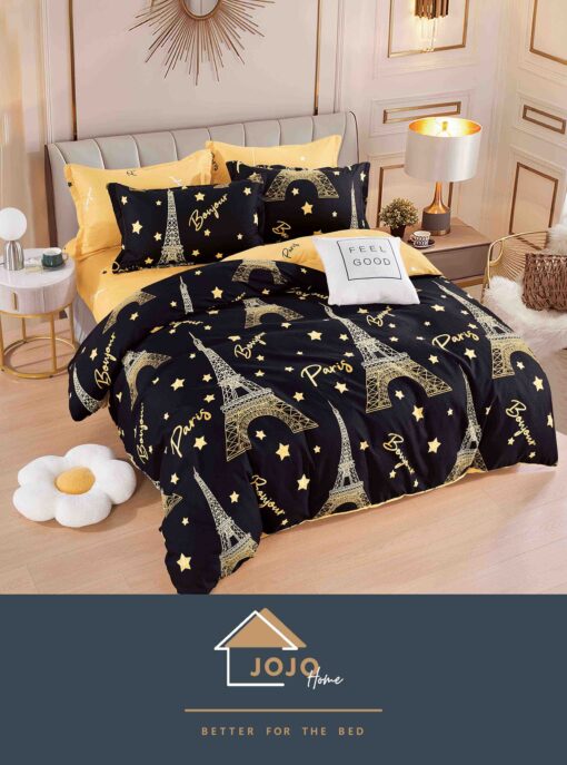 Lenjerie de pat,6 Piese,Bumbac Finet,Turnul Eiffel,JOJO Home