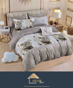 Lenjerie de pat,6 Piese,Bumbac Finet,Pisicute,JOJO Home