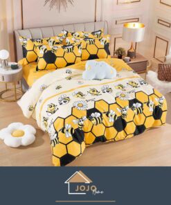Lenjerie de pat,6 Piese,Bumbac Finet, Albinute,JOJO Home