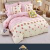Lenjerie de pat,6 Piese,Bumbac Finet,Floricele Roz,JOJO Home