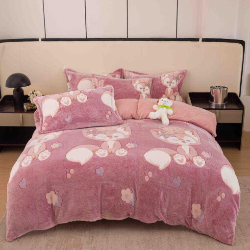 Set Lenjerie Pufoasa Cocolino, 4 Piese, Pat 2 Persoane-JOJO Home