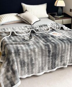 Patura Cocolino Premium, 200×230 cm, Gri/Alb, JOJO Home