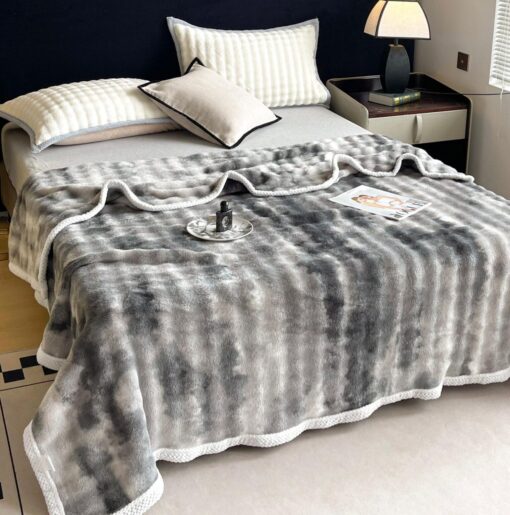 Patura Cocolino Premium, 200×230 cm, Gri/Alb, JOJO Home