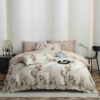 Lenjerie De Lux, Bumbac Finet, 6 Piese, Flori,Elastic,Maro/Crem, JOJO Home