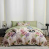 Lenjerie De Lux, Bumbac Finet, 6 Piese,Elastic,Flori, Verde, JOJO Home,