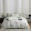 Lenjerie De Lux, Bumbac Finet, 6 Piese,Elastic,Floricele, Verde, JOJO Home