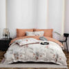 Lenjerie De Lux, Bumbac Finet, 6 Piese,Elastic,Flori, Portocaliu/Alb,JOJO Home