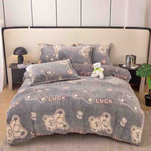 Set Lenjerie Pufoasa Cocolino, 4 Piese, Pat 2 Persoane-JOJO Home