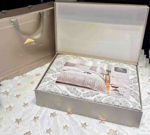 Lenjerie De Lux, Bumbac Finet, 6 Piese, Flori,Elastic,Maro/Crem, JOJO Home - imagine 4