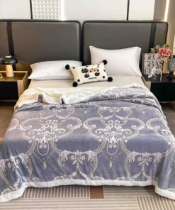 Patura Cocolino cu Blanita, 200×230 cm,Gri Clasic,JOJO Home