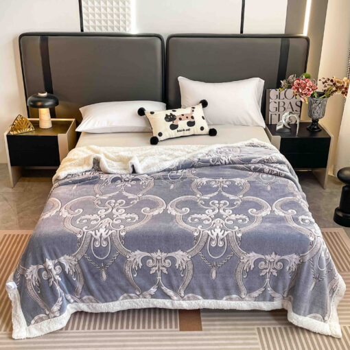 Patura Cocolino cu Blanita, 200×230 cm,Gri Clasic,JOJO Home