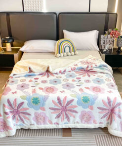 Patura Cocolino cu Blanita, 200×230 cm,Floricele,JOJO Home